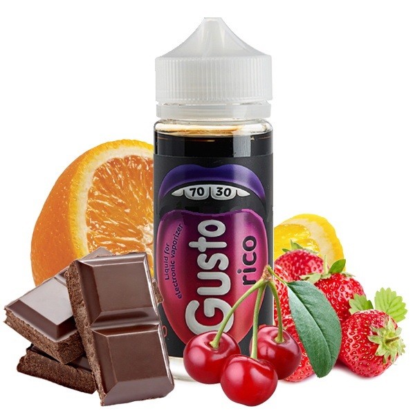 жидкость Gusto Rico 100 мл. 3 мг(шоколад вишня клубника апельсин)
