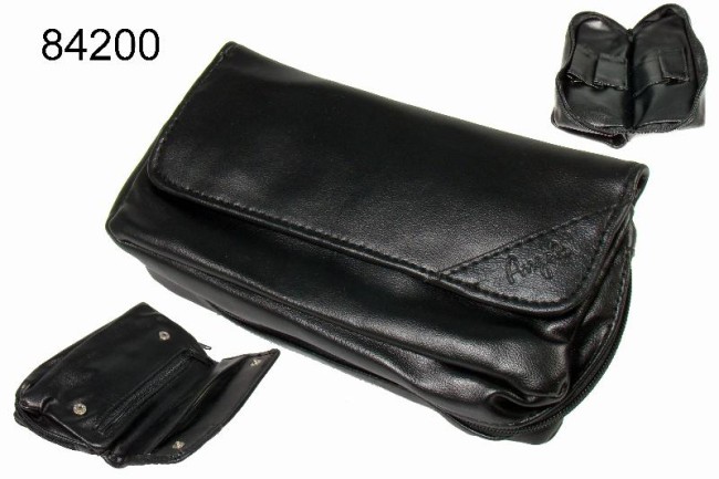 сумка для 2-х трубок, иск кожа, черная 84200А