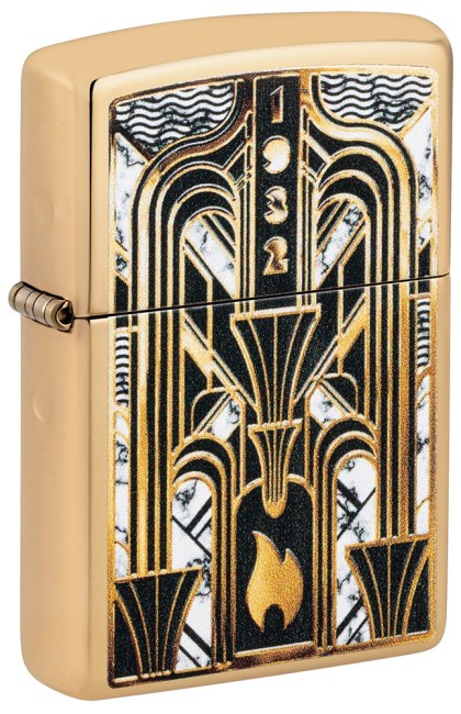 зажигалка Zippo 46585 Art Deco Flame High Polish Brass