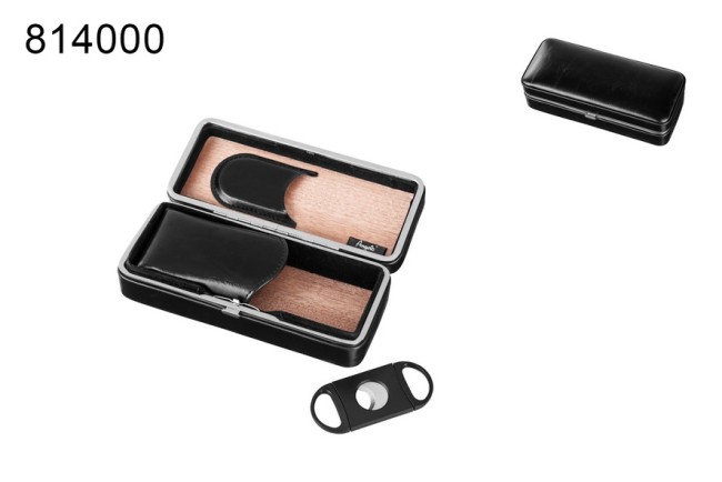 футляр для сигар иск.кожа, шпон кедра, гильотина 814000