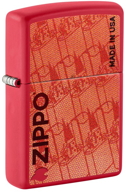 зажигалка Zippo 46487 Made in USA Design Red Matte