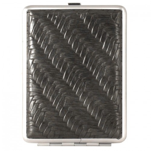 портсигар S.Quire АВ 02-GBrz сталь, иск. кожа, бронзово-серый