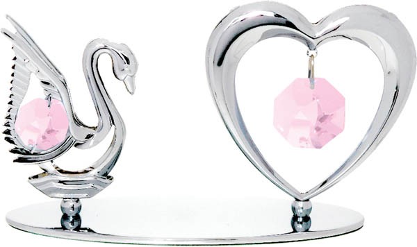 миниатюра Crystocraft "Лебедь и сердце" сталь 11*4*6,5 см U0075-001-CPI
