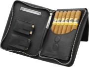 сумка для сигар и аксессуаров Adorini Real Leather Black Yarn 11394